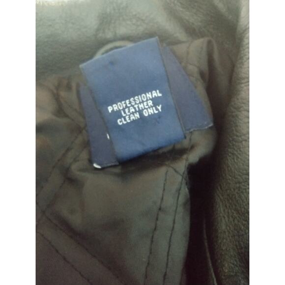 Vintage GAP Full Zip Leather Jacket Men’s XL Black Quilt Lined Bomber Y2K 90s - Picture 12 of 12